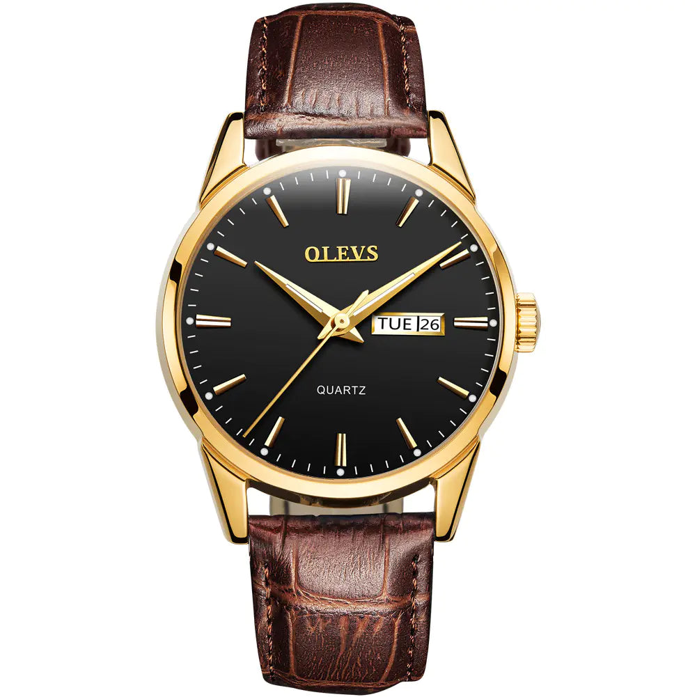 Quartz Couple Watches - Men's Mechanical Dual Calendar