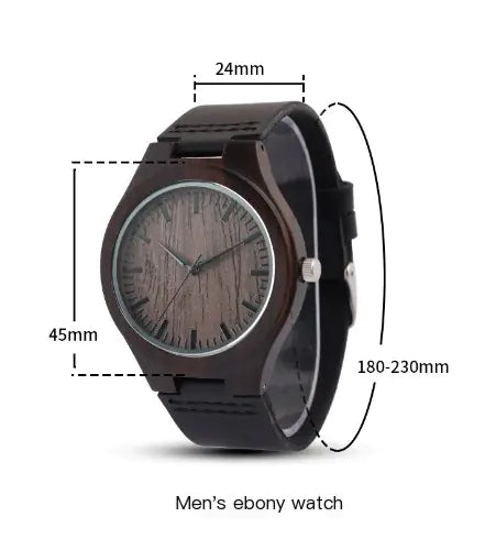 REDEAR Natural Ebony Wood Couple Watches